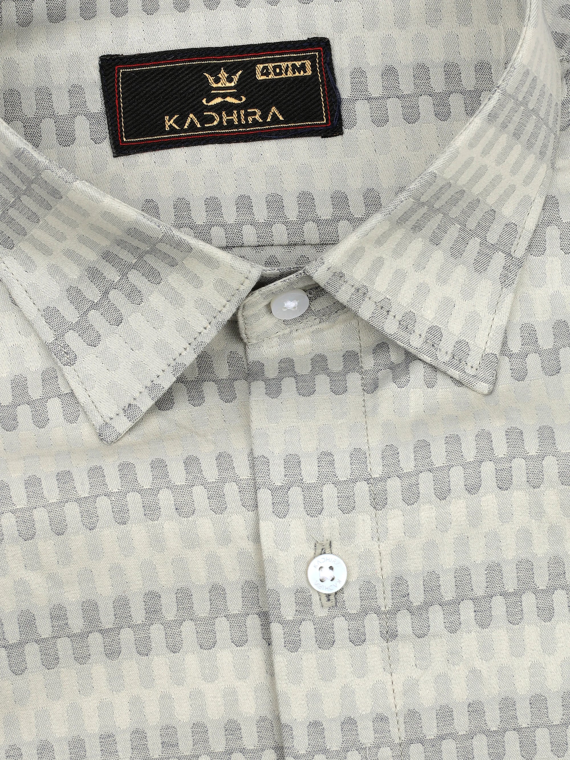 Gentle Gray Seamless Jacquard Premium Cotton Shirt