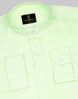 Light Pista Green Subtle Sheen Super Soft Premium Cotton Shirt
