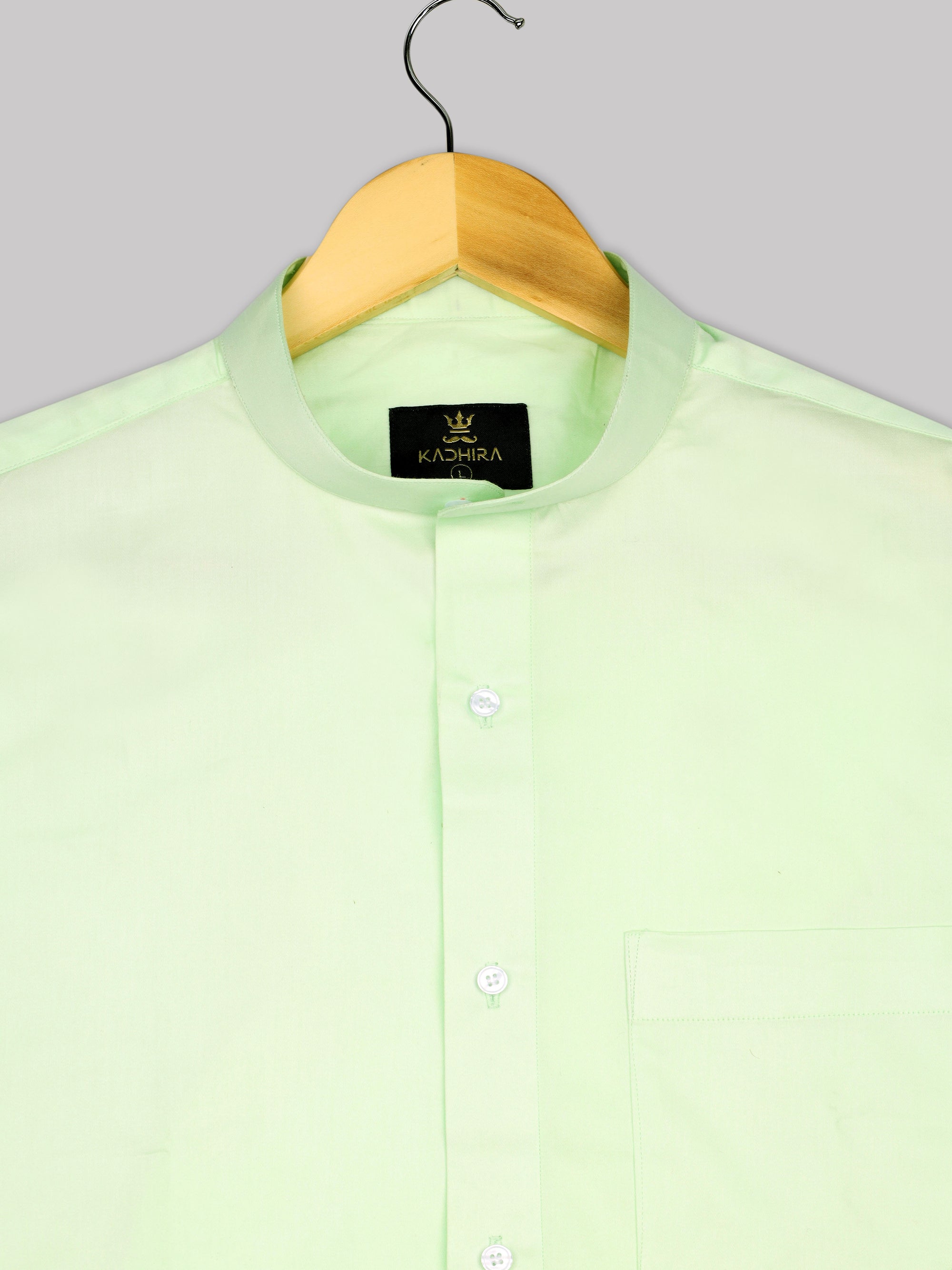 Light Pista Green Subtle Sheen Super Soft Premium Cotton Shirt