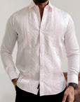 Very Light Pink Tux-Pleated Designer Shirt