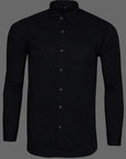 Solid Black Classic Amsler Cotton Shirt