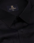 Jade Black Super Soft Solid Satin Premium Cotton Shirt