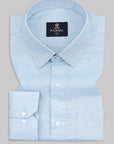 Columbia Blue Dobby Textured Premium Cotton Shirt