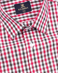 Chiefs Red With Charcoal Black Checkered Super Luxurious Cotton Shirt