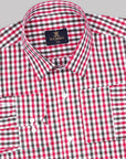 Chiefs Red With Charcoal Black Checkered Super Luxurious Cotton Shirt