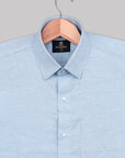 Columbia Blue Dobby Textured Premium Cotton Shirt