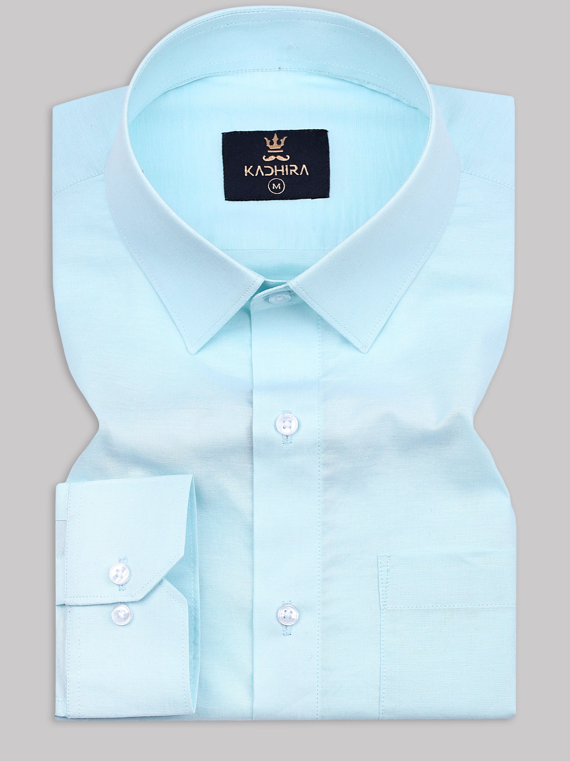 Sky Blue Subtle Filafil Super Premium Cotton Shirt
