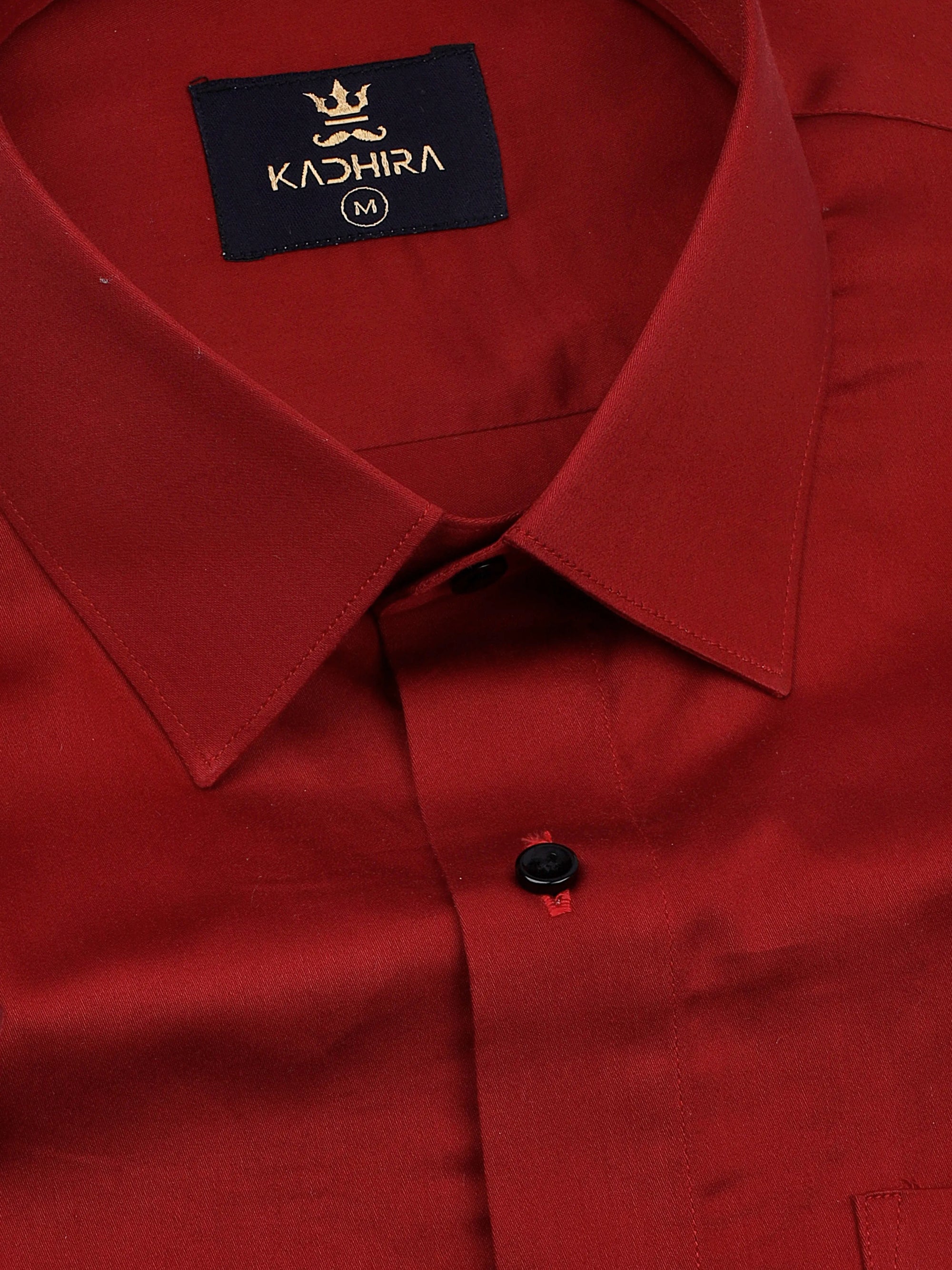 Turkey Red Subtle Sheen Super Soft Premium Satin Cotton Shirt