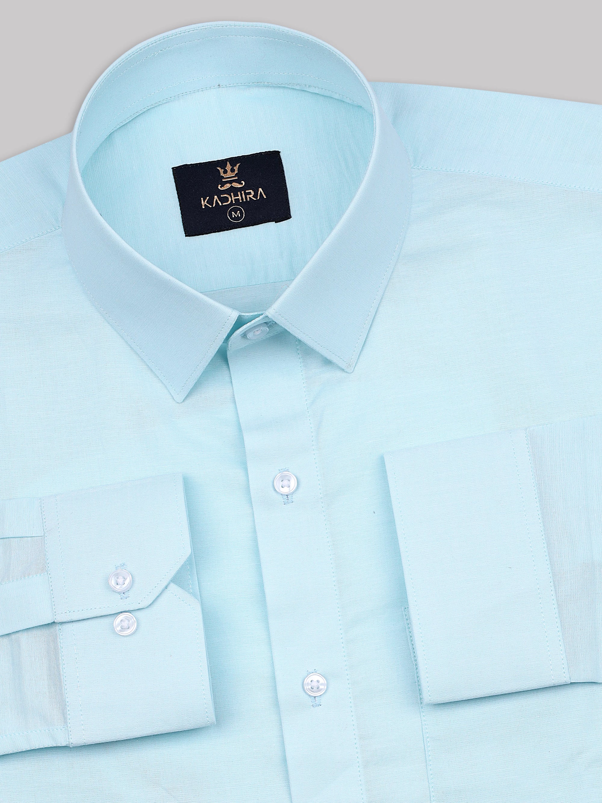 Sky Blue Subtle Filafil Super Premium Cotton Shirt