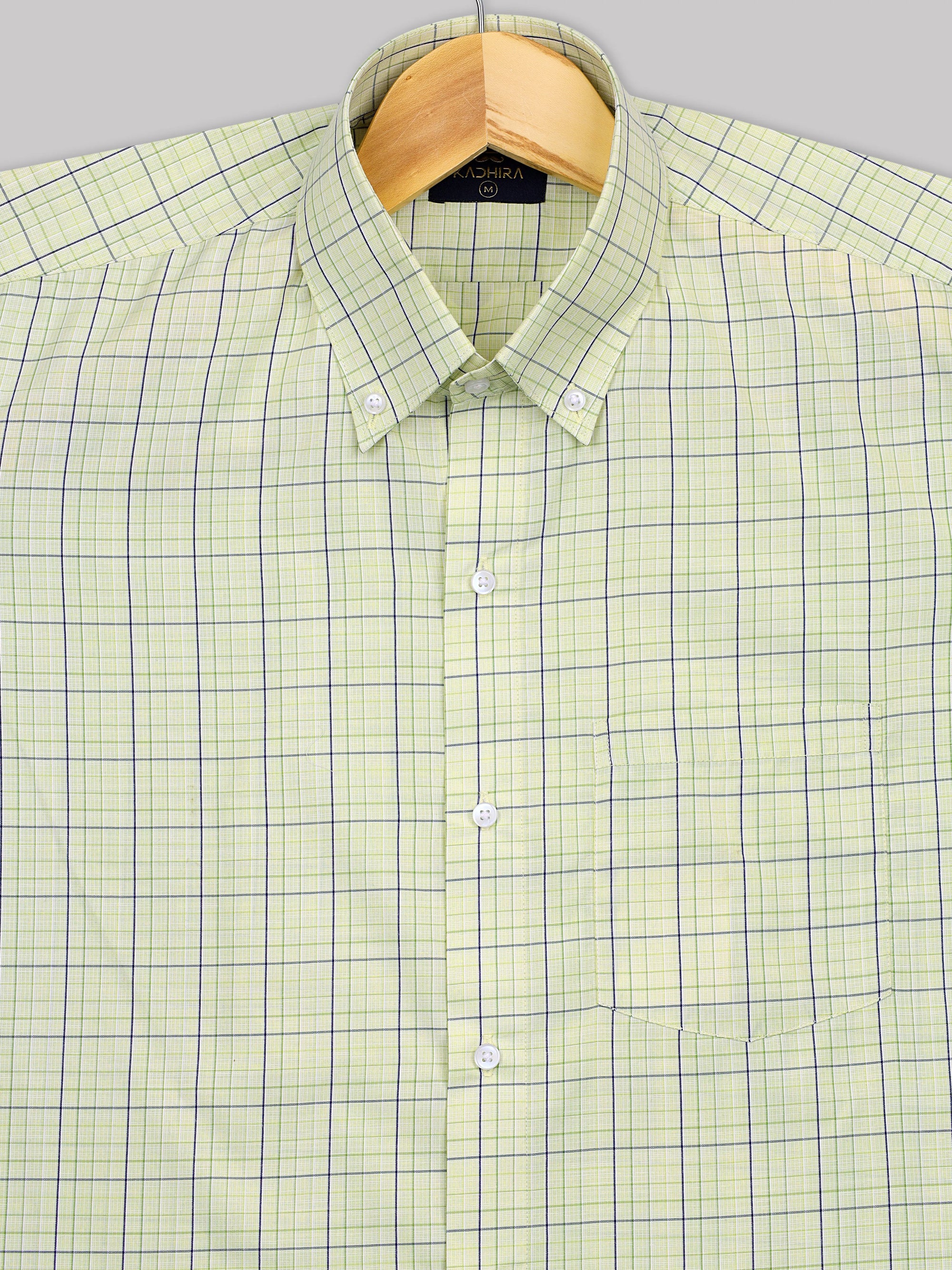 Chinese Green With Penn Blue-Apple Green Dupplin checks Premium Cotton Shirt-[ON SALE]