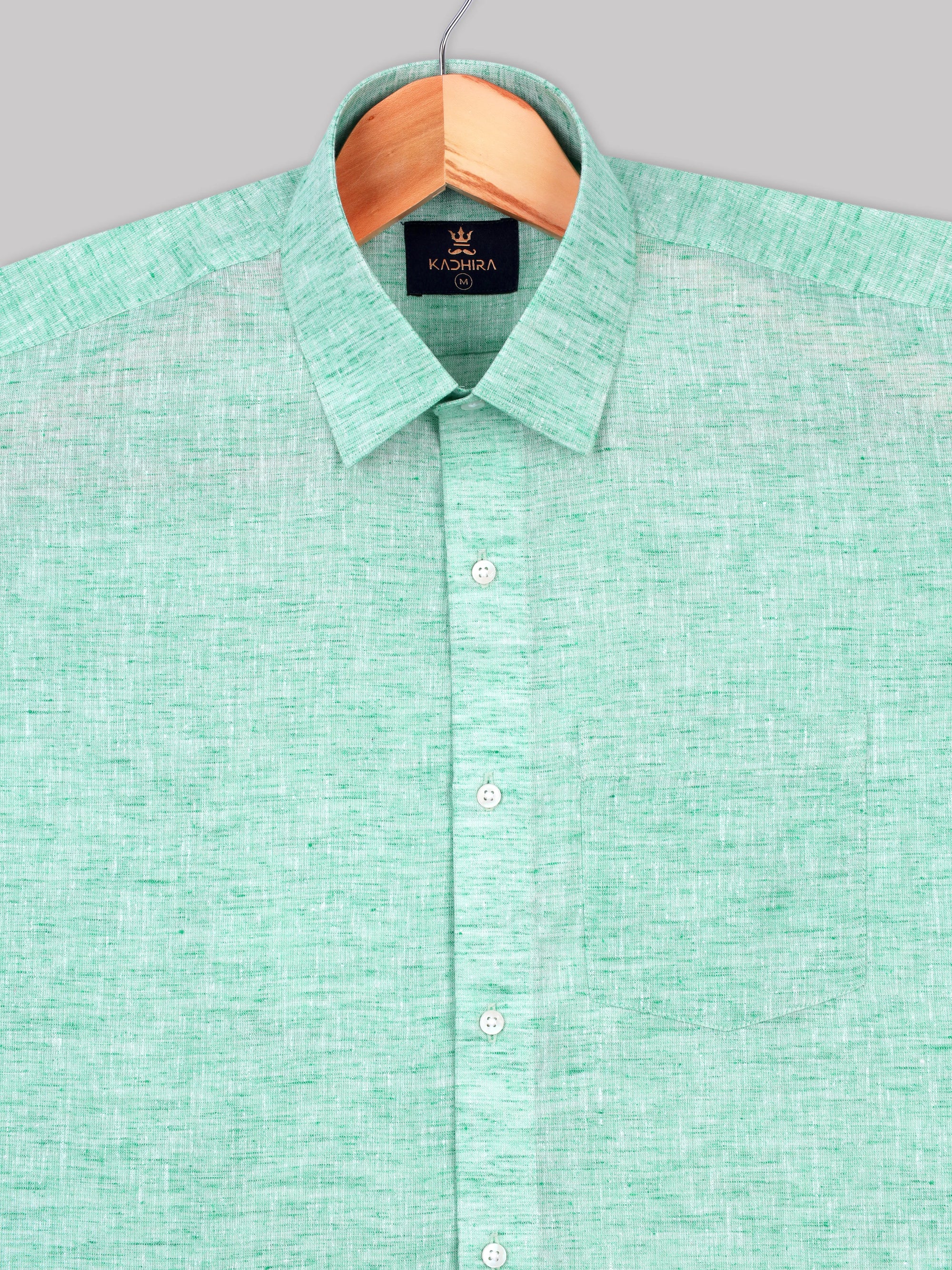 Mint Green  Linen Blend Shirt