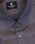 Royal Air Force Blue  Dobby Textured Jacquard Cotton Shirt