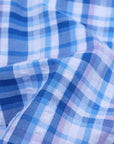 Rock Blue White Cold Purple Button Down Checkered Shirt