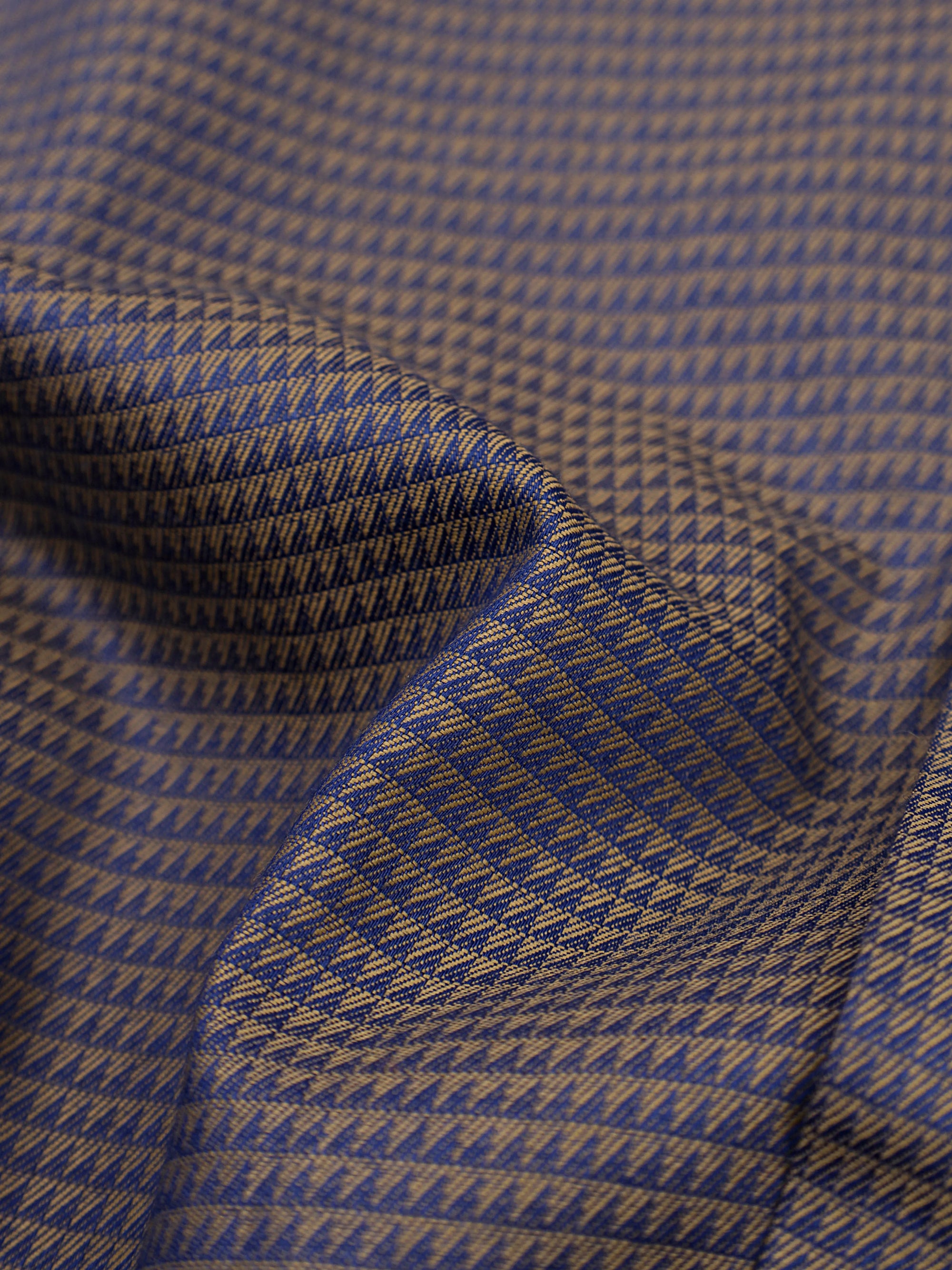 Royal Air Force Blue  Dobby Textured Jacquard Cotton Shirt