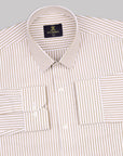 Millennial Pink With White Candy Striped Premium Cotton Shirt
