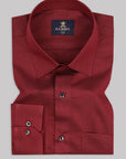 Angels Red Dobby Textured Jacquard Cotton Shirt-[ONSALE]