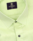 Lime Green  Dobby Textured Jacquard Cotton Shirt
