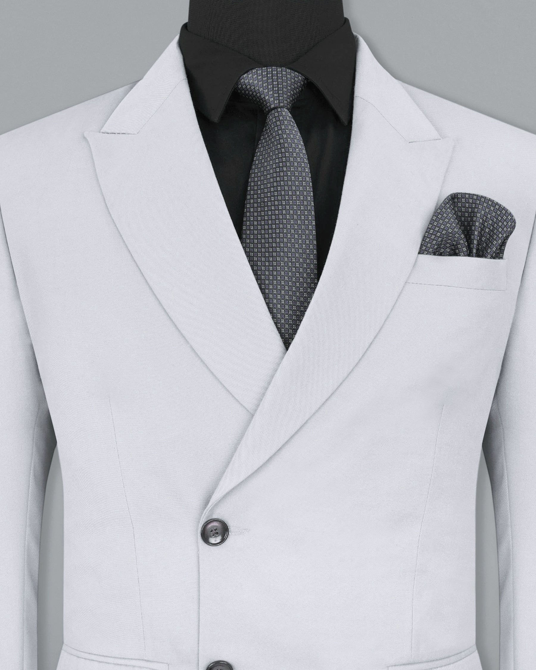Light Grey Tweed Double Breasted Premium Blazer