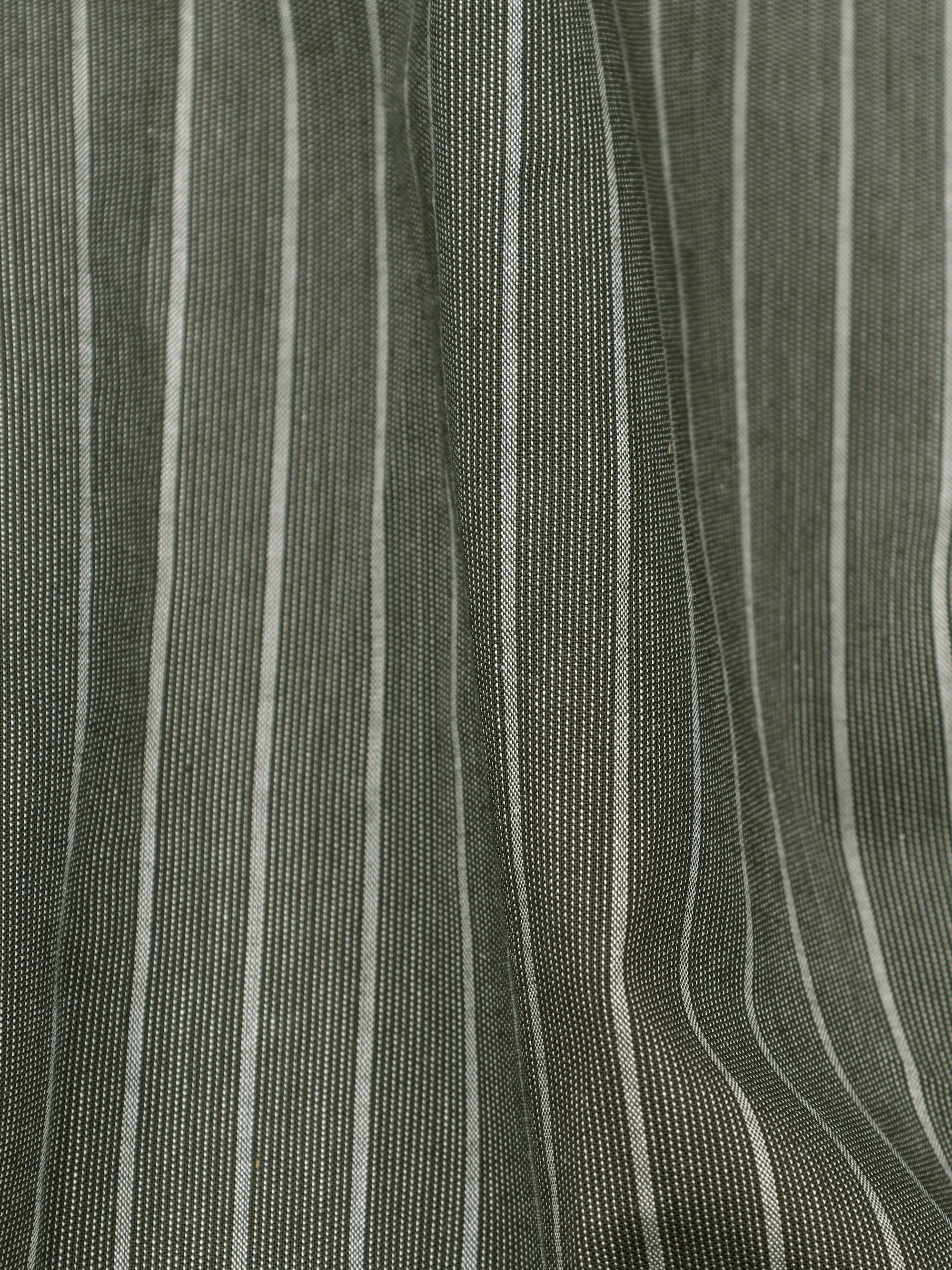 Green Smoke With White Striped Textured Premium Cotton Shirt