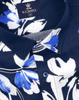 Dark Navy With White-Blue Floral Printed Premium Cotton Shirt