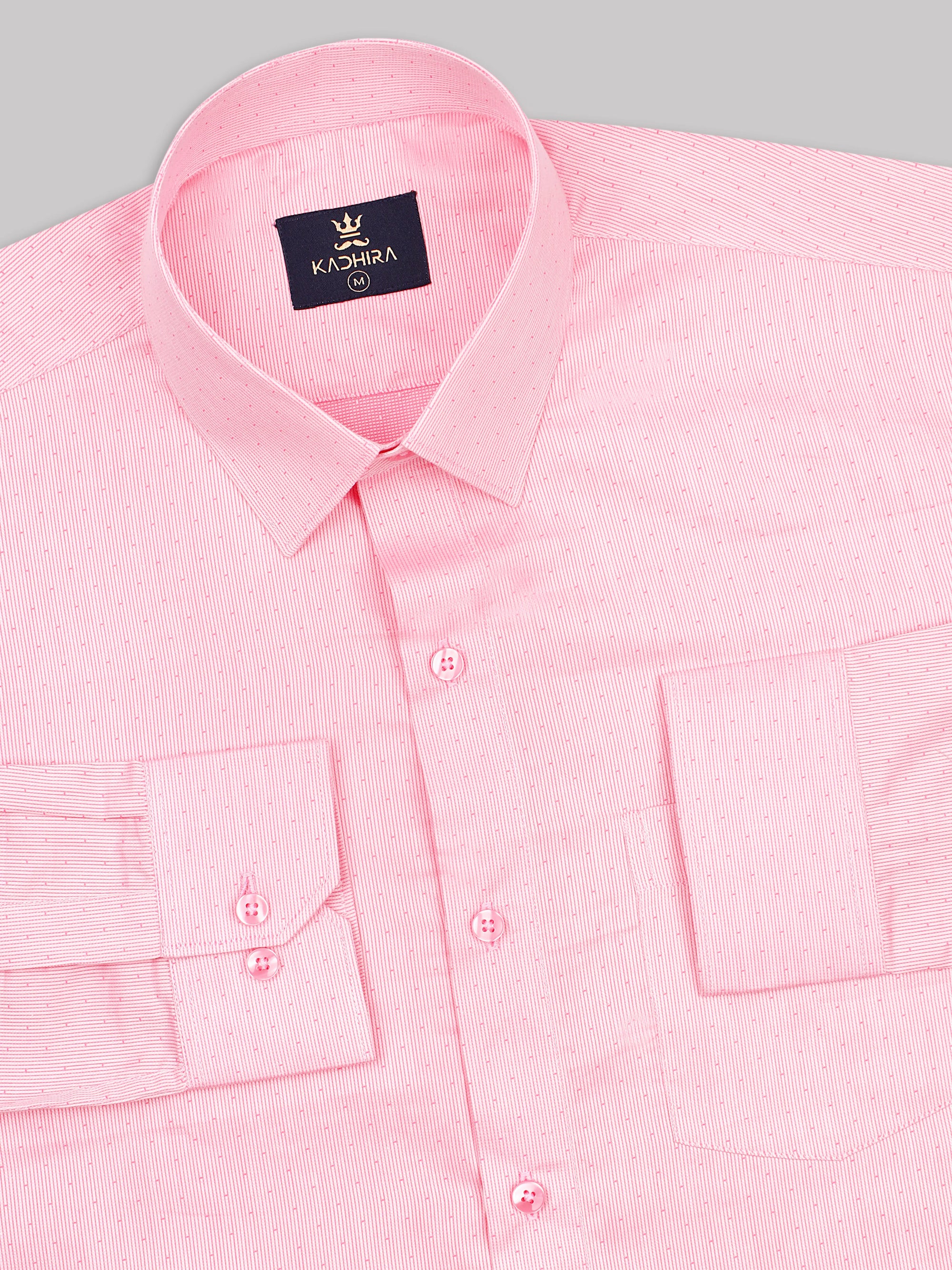 Light Pink Dobby Textured Jacquard Cotton Shirt