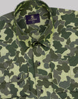Creamed Butter Moss Green Camouflage Patterns Premium Cotton Shirt