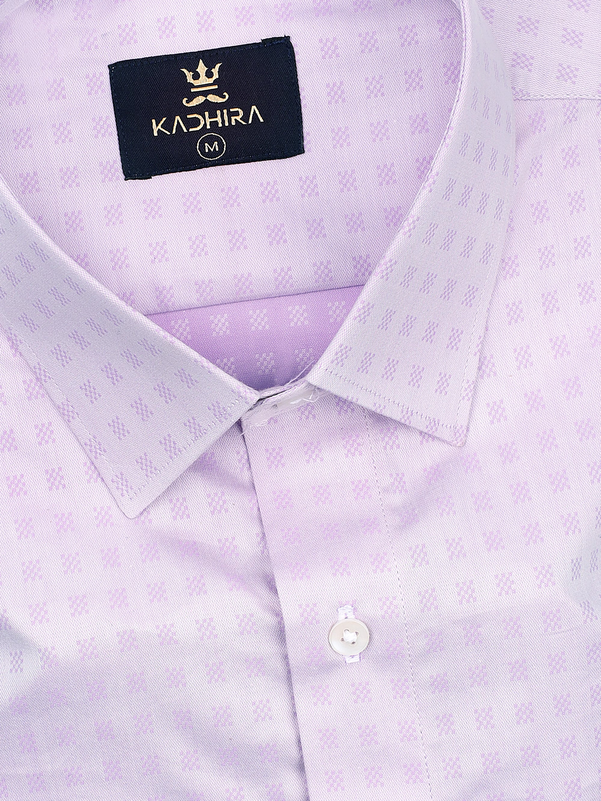 Thistle Purple With Shephered Dobby Textured Jacquard Cotton Shirt