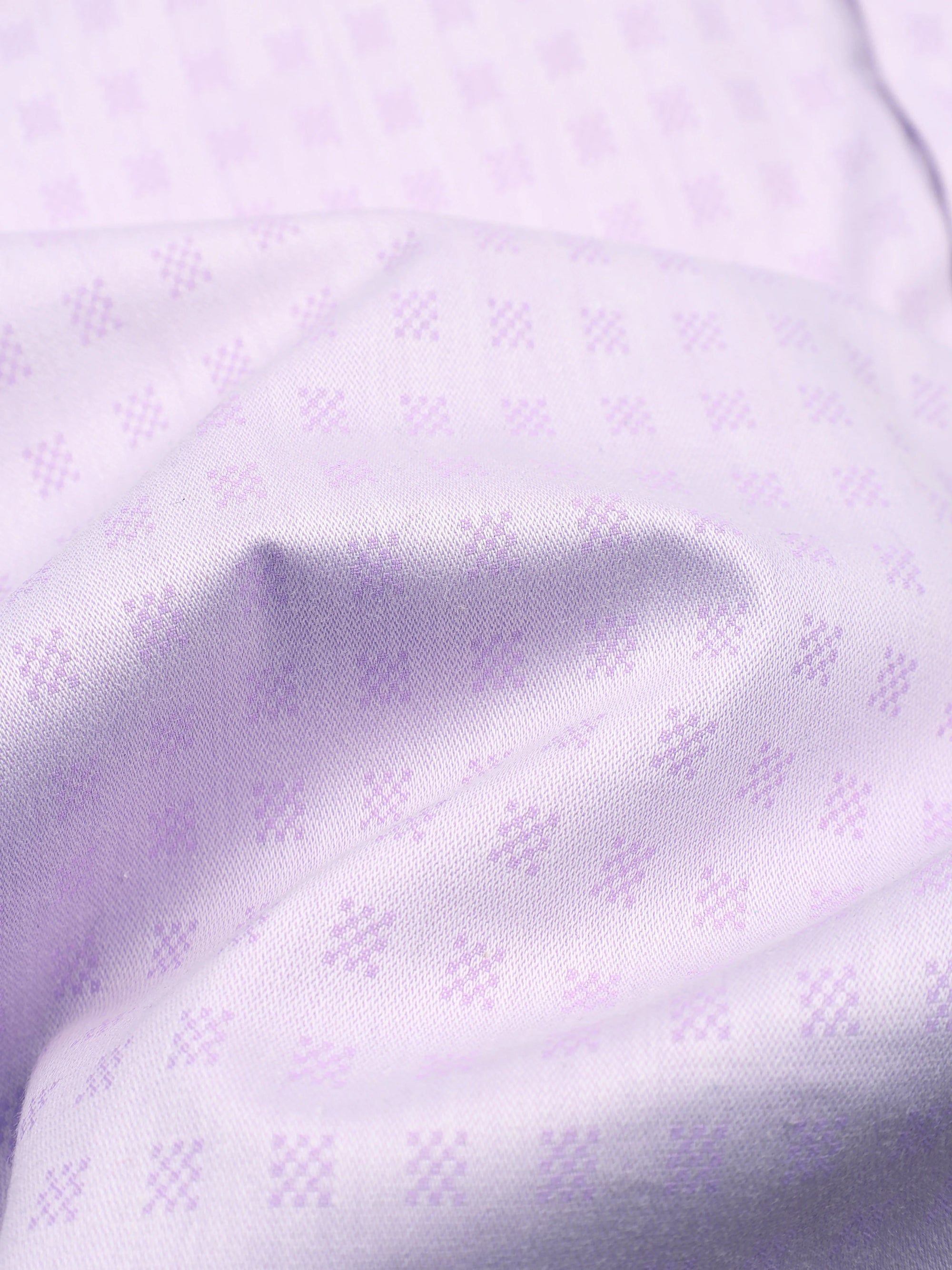 Thistle Purple With Shephered Dobby Textured Jacquard Cotton Shirt