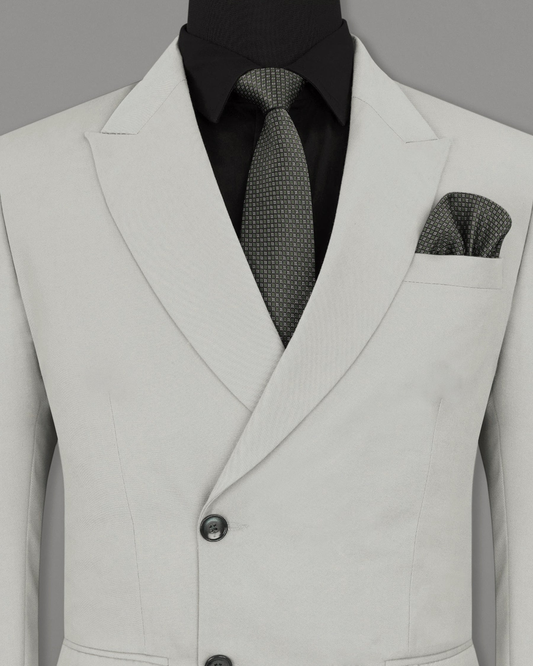 Pastel Grey Tweed Double Breasted Premium Blazer