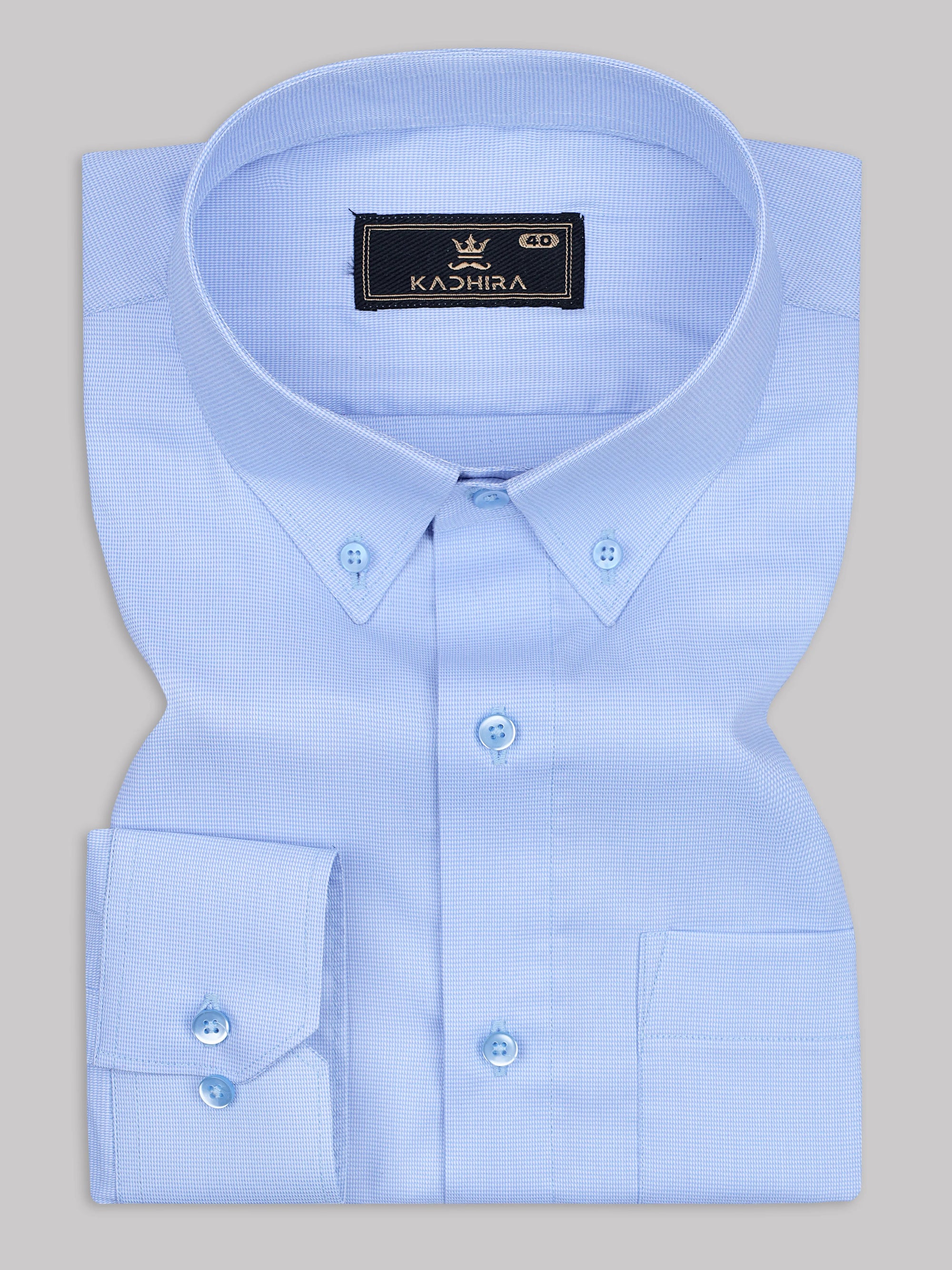 Pale Cornflower Blue Button Down Premium Giza Cotton Shirt