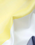 Lemon Chiffon With White-Black Stripe Dobby Textured Premium Cotton Shirt