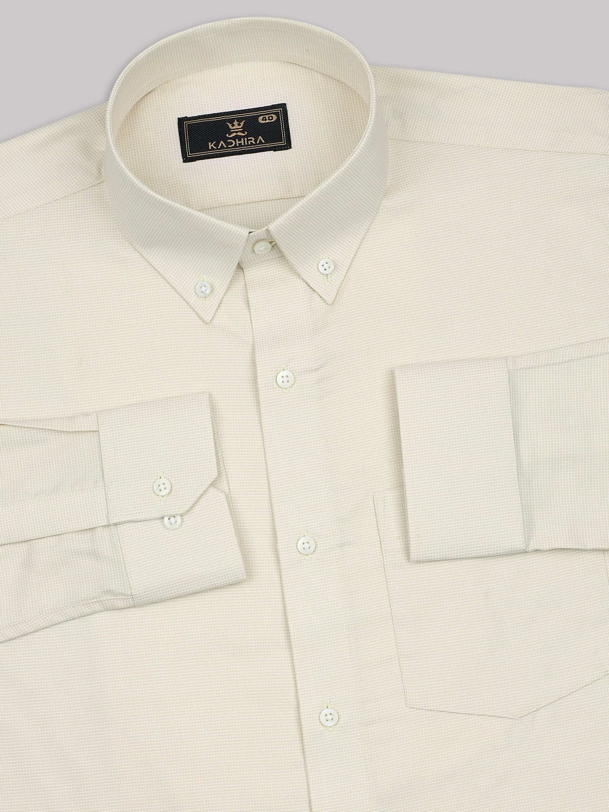 Pearl Cream Button Down Premium Giza Cotton Shirt