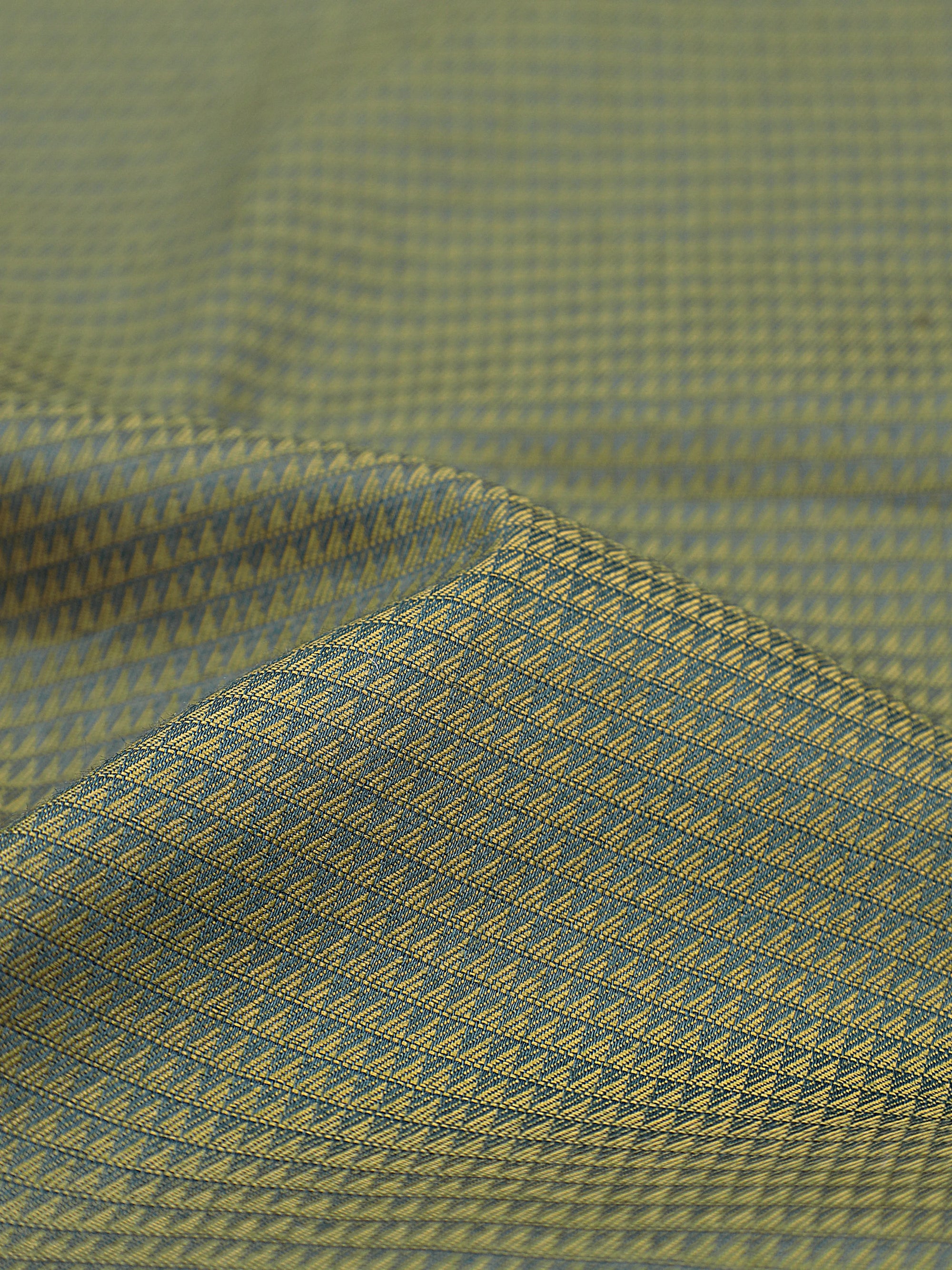 Olive Green Dobby Textured Jacquard Cotton Shirt-[ON SALE]