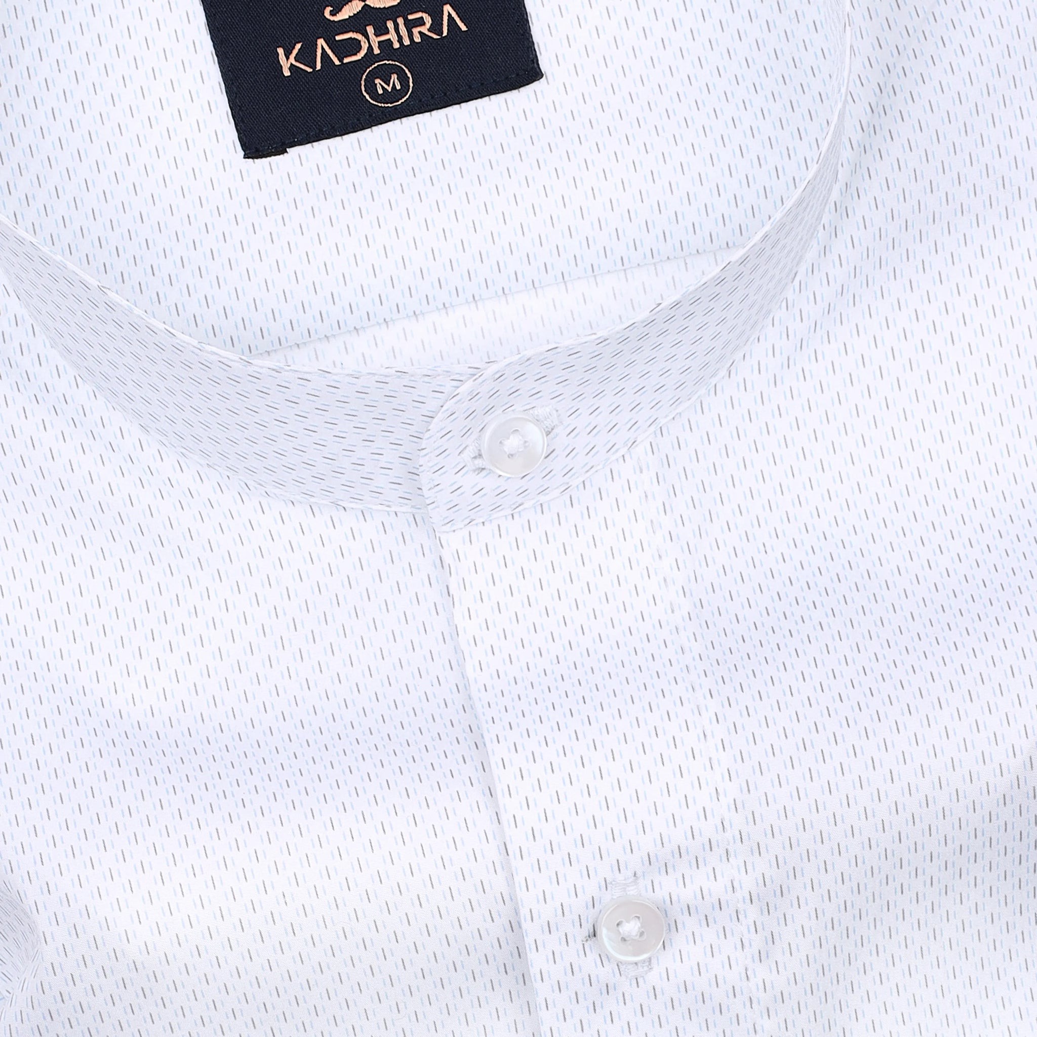 Daisy White With Brown -Blue Pin Stripe Printed Premium Cotton Shirt