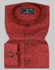 Brownish Red Vector Printed Premium Cotton Shirt
