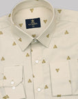 Elegant Cream With Brown Teddy Bear Printed Premium Cotton Shirt