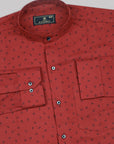 Brownish Red Vector Printed Premium Cotton Shirt