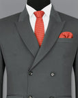 Davy Grey Tweed Double Breasted Premium Blazer