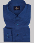 Yale Blue Dooby Textured Royal Jacquard Cotton Shirt
