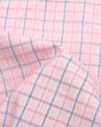 Baby Pink With Oxford Blue- Coral Checkered Premium Cotton Shirt