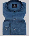 Capri Blue Dotted Printed Premium Cotton Shirt