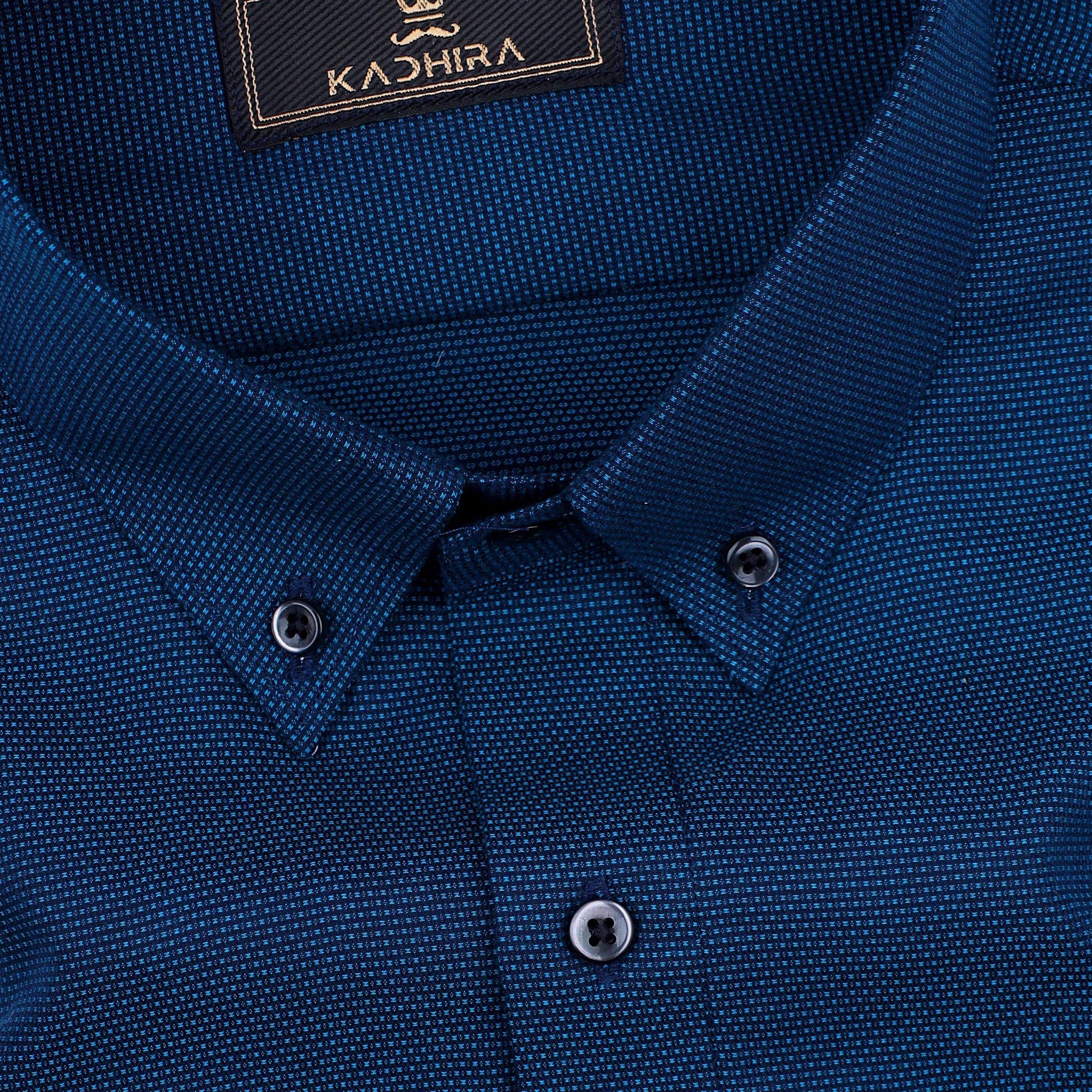 Cyan-Blue  Button Down Premium Giza Cotton Shirt