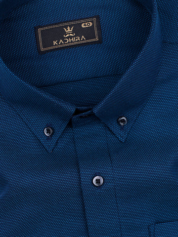 Cyan-Blue  Button Down Premium Giza Cotton Shirt