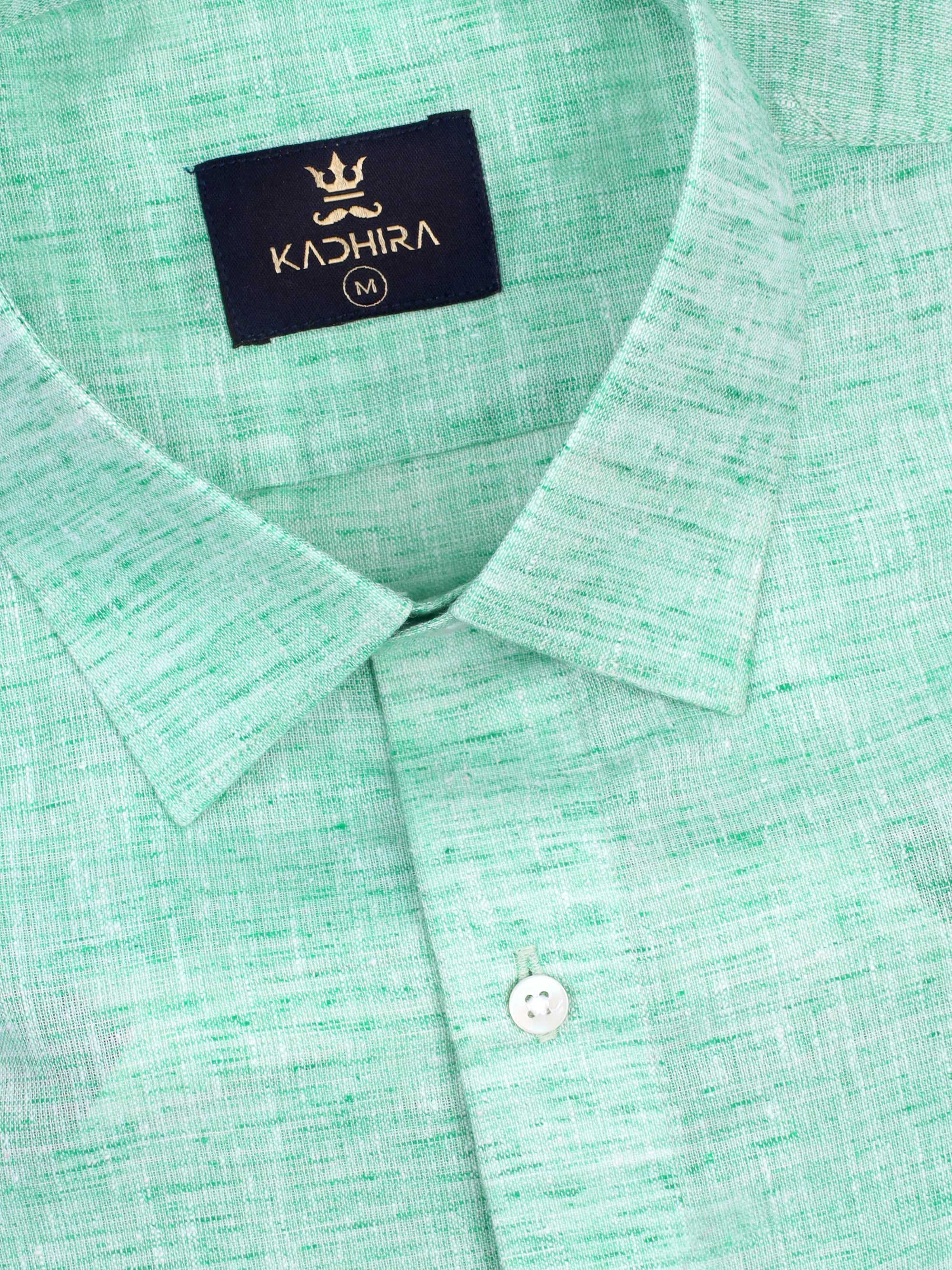 Mint Green  Linen Blend Shirt