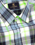 White -Black Multi-Colored Plaid Checks Premium Giza Cotton Shirt