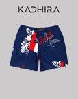 Admiral Blue With Red-White Nature Printed Premium Cotton Boxer