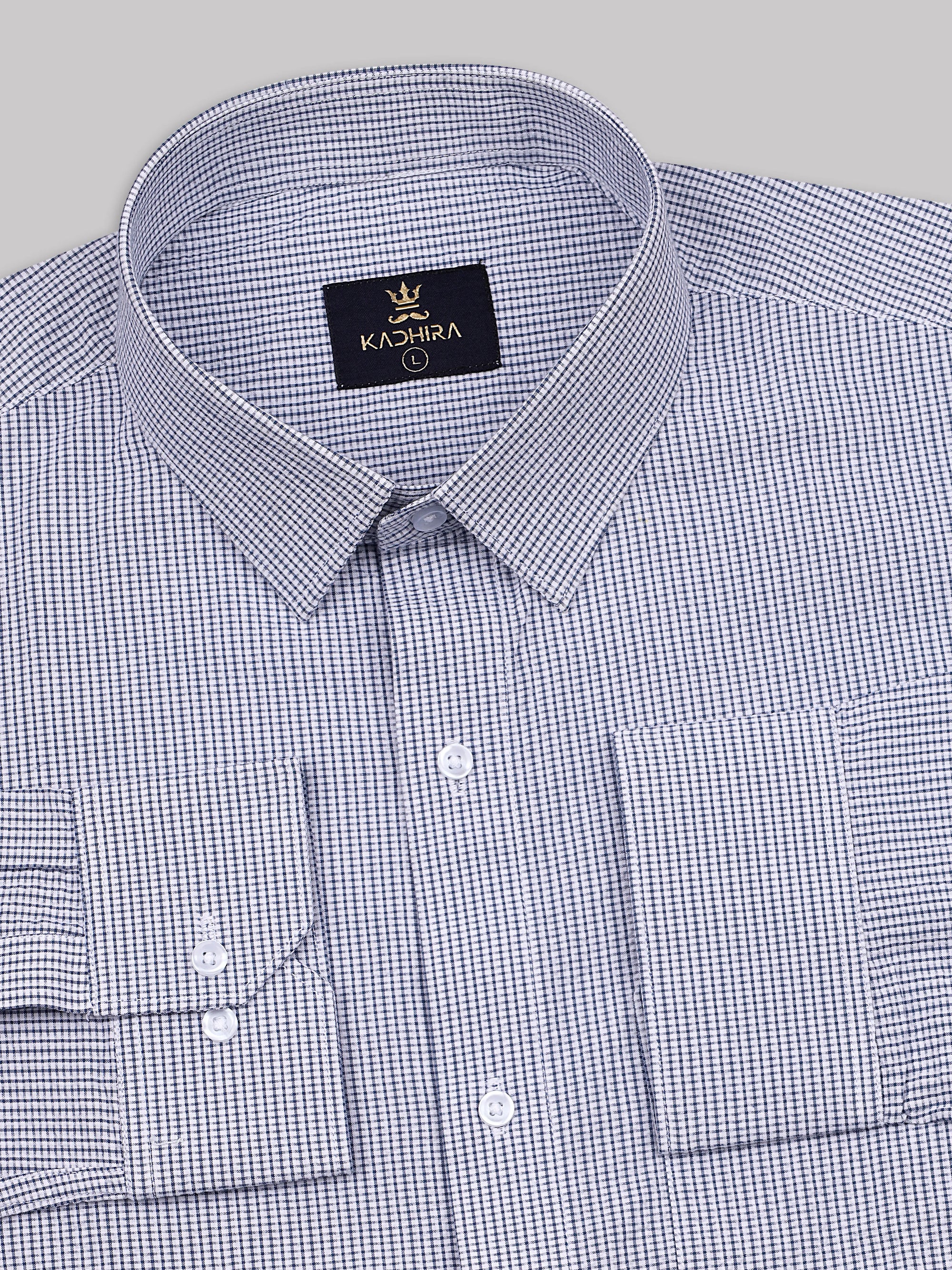 Bright Blue- White Checks Soft Premium Cotton Shirt-[ON SALE]