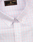 White With Red And Blue Plaid Checks Premium Cotton Shirt