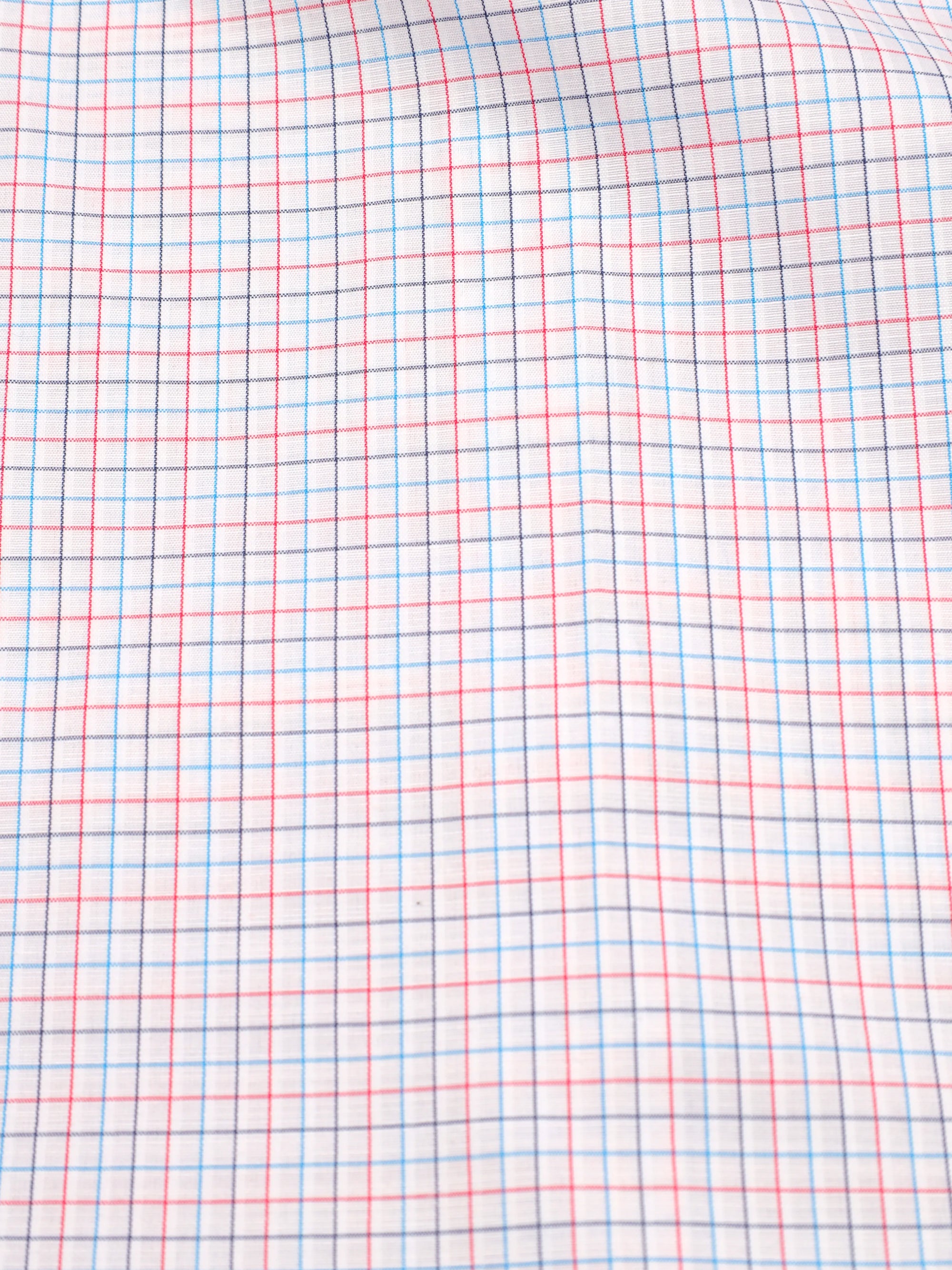 White With Red And Blue Plaid Checks Premium Cotton Shirt
