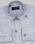 Cadet Gray Dobby Textured Premium Cotton Shirt